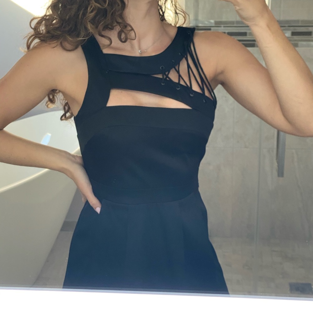 Black midi dress